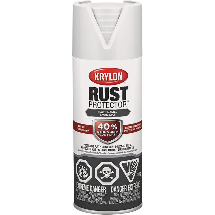 Rust Protector® Rust Preventative Enamel, White, Very Flat, 12 oz., Aerosol Can