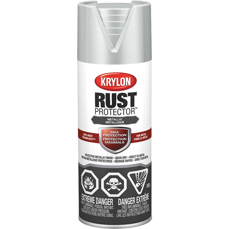 Rust Protector® Enamel Paint, Metallic Silver, Metallic, 12 oz., Aerosol Can