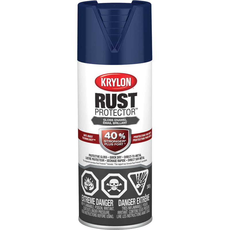 Rust Protector® Enamel Paint, Navy Blue, Gloss, 12 oz., Aerosol Can