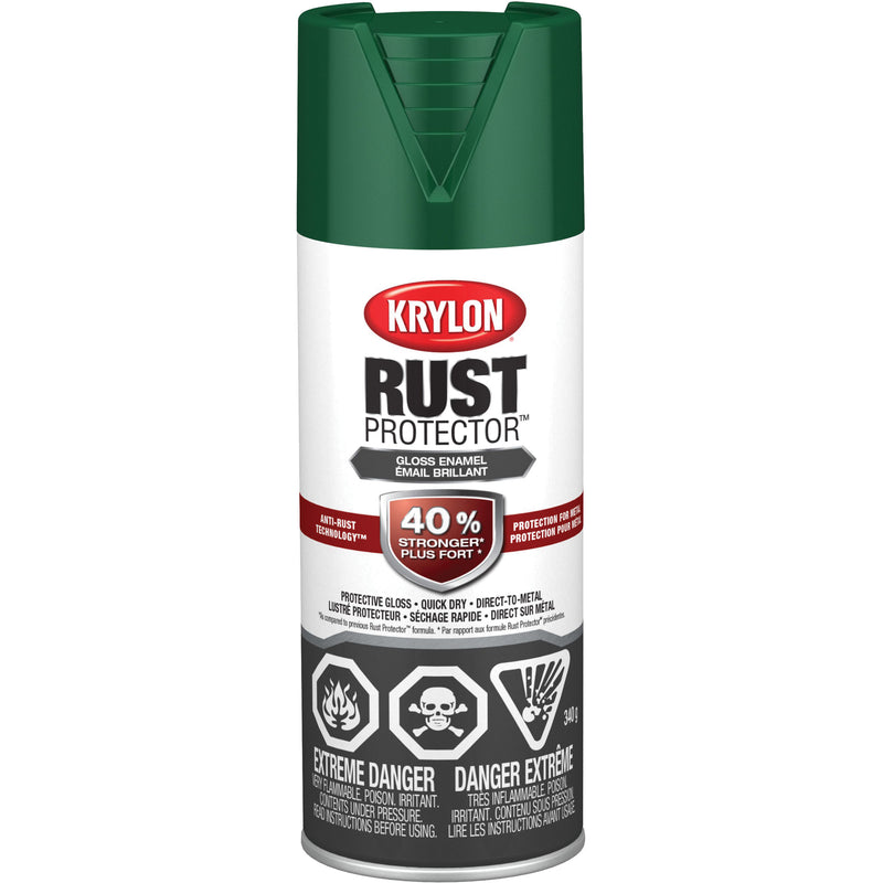 Rust Protector® Enamel Paint, Forest Green, Gloss, 12 oz., Aerosol Can