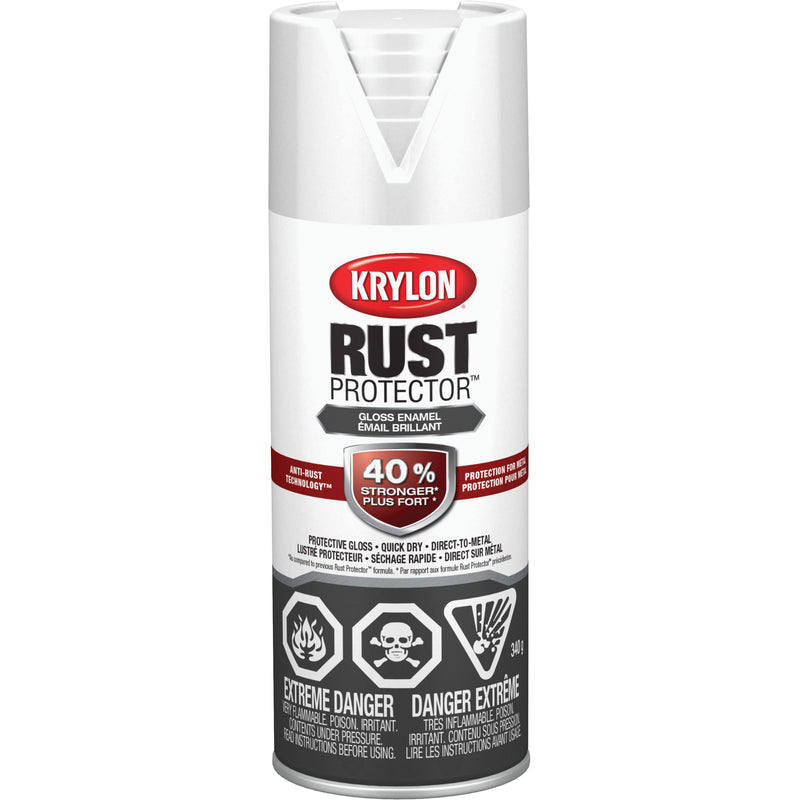 Rust Protector® Enamel Paint, White, Gloss, 12 oz., Aerosol Can