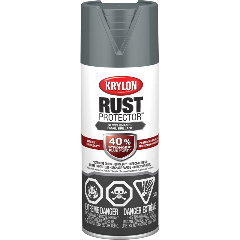 Rust Protector® Enamel Paint, Smoke Grey, Gloss, 12 oz., Aerosol Can