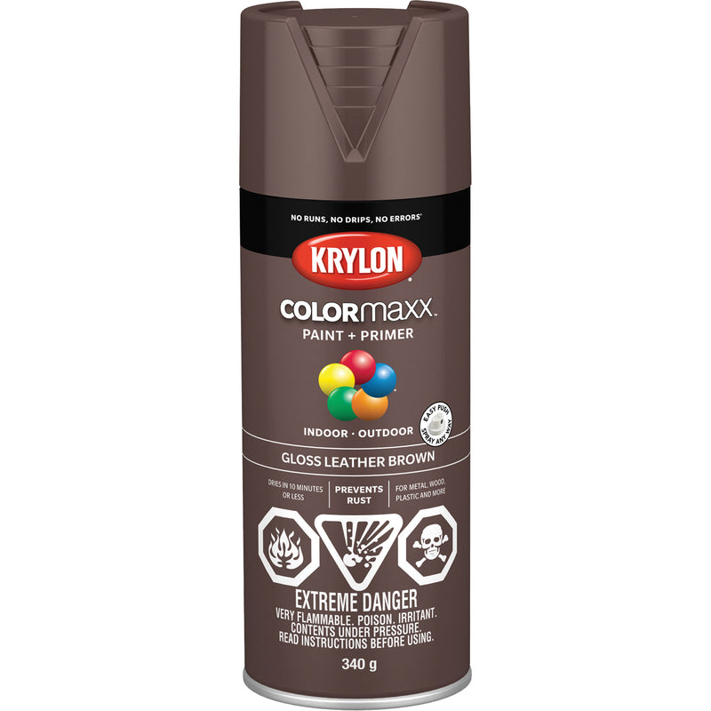 Peinture et apprêt COLORmaxx™, brun cuir, brillant, aérosol de 340 g