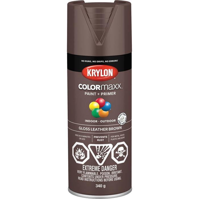Peinture et apprêt COLORmaxx™, brun cuir, brillant, aérosol de 340 g