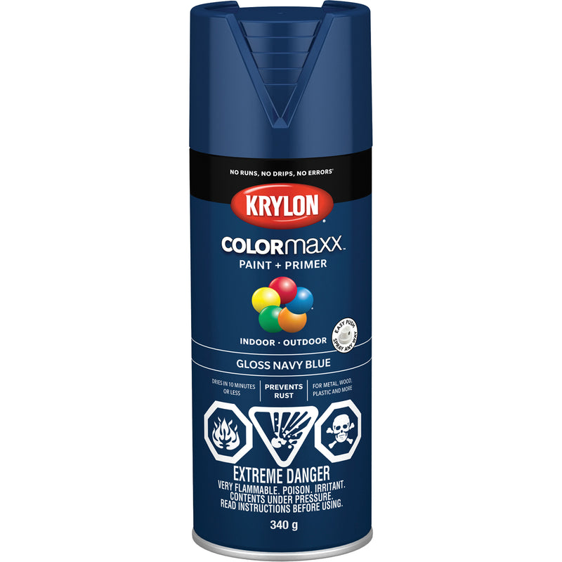 Peinture et apprêt COLORmaxx™, bleu marine, brillant, aérosol de 340 g