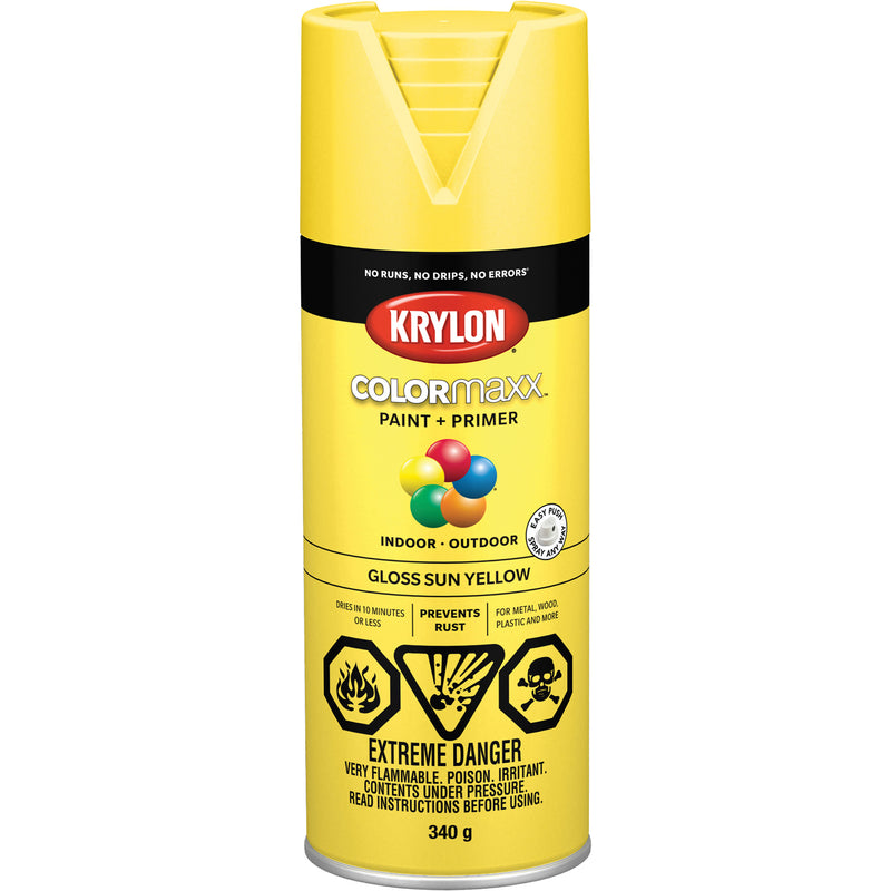 Peinture et apprêt COLORmaxx™, jaune soleil, brillant, aérosol de 340 g