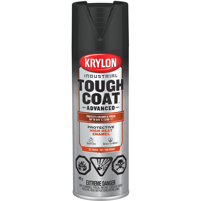 Industrial Tough Coat® Advanced High Heat Paint, High-Heat Black, Flat Finish, 425 g, Aerosol Can