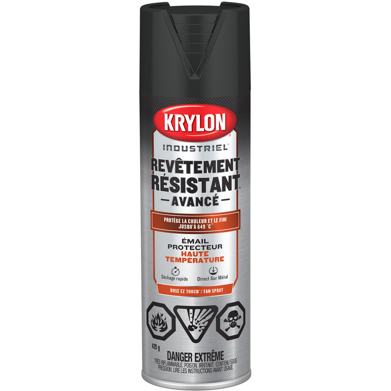 Industrial Tough Coat® Advanced High Heat Paint, High-Heat Black, Flat Finish, 425 g, Aerosol Can