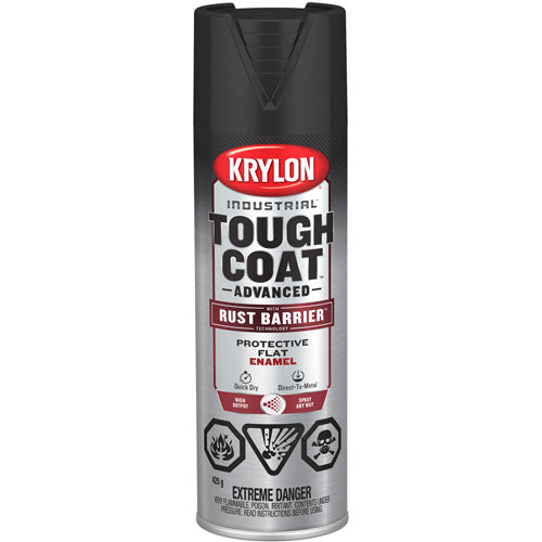 Tough Coat® Advanced Paint with Rust Barrier™ Technology, Black, Flat Finish/Matte, 425 g, Aerosol Can