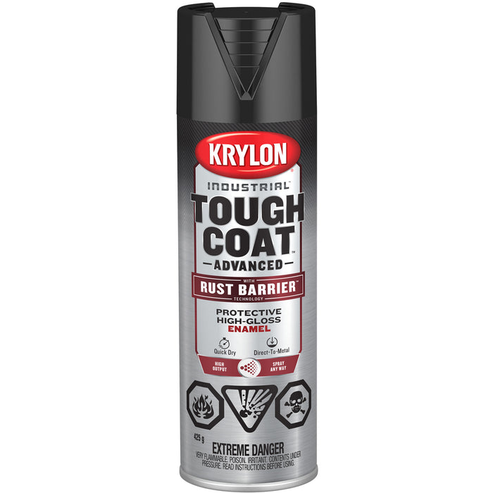 Tough Coat® Advanced Paint with Rust Barrier™ Technology, Black, High-Gloss, 425 g, Aerosol Can