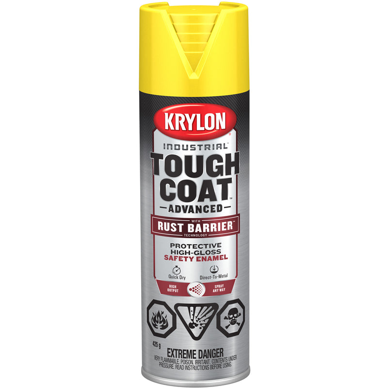 Tough Coat® Advanced Paint with Rust Barrier™ Technology, Safety Yellow, High-Gloss, 425 g, Aerosol Can