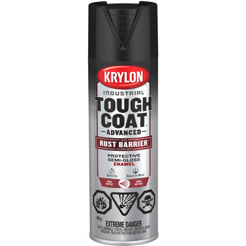 Tough Coat® Advanced Paint with Rust Barrier™ Technology, Black, Semi-Gloss, 425 g, Aerosol Can