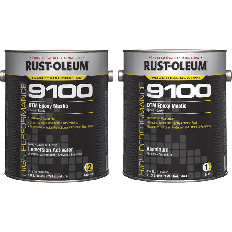 9100 System DTM Epoxy Mastic Base & Activator Kit, Aluminum, Gallon