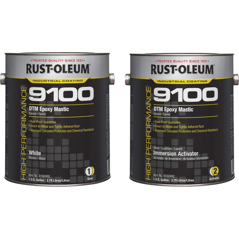 Kit de base et d'activateur de mastic époxy DTM 9100 System, transparent/blanc, gallon