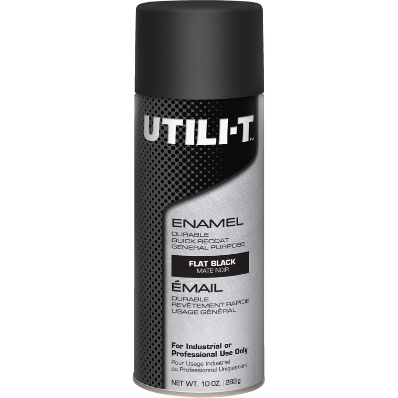 UTILI-T™ General Purpose Enamel Spray Paint, Black, Flat Finish, 10 oz./283 g, Aerosol Can