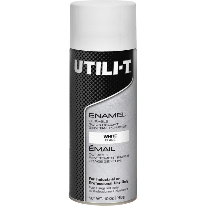 UTILI-T™ General Purpose Enamel Spray Paint, White, Gloss, 10 oz./283 g, Aerosol Can