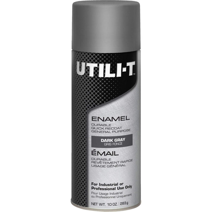 UTILI-T™ General Purpose Enamel Spray Paint, Dark Grey, Gloss, 10 oz./283 g, Aerosol Can