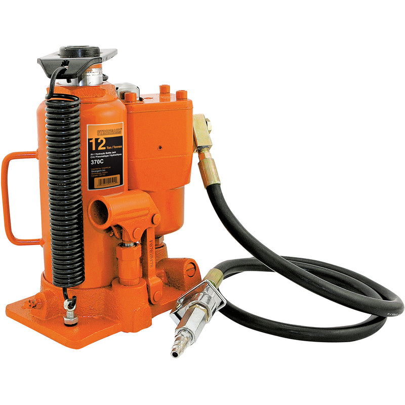Cric bouteille, 12 tonnes, hydraulique pneumatique, hauteur de levage 19-1/2"