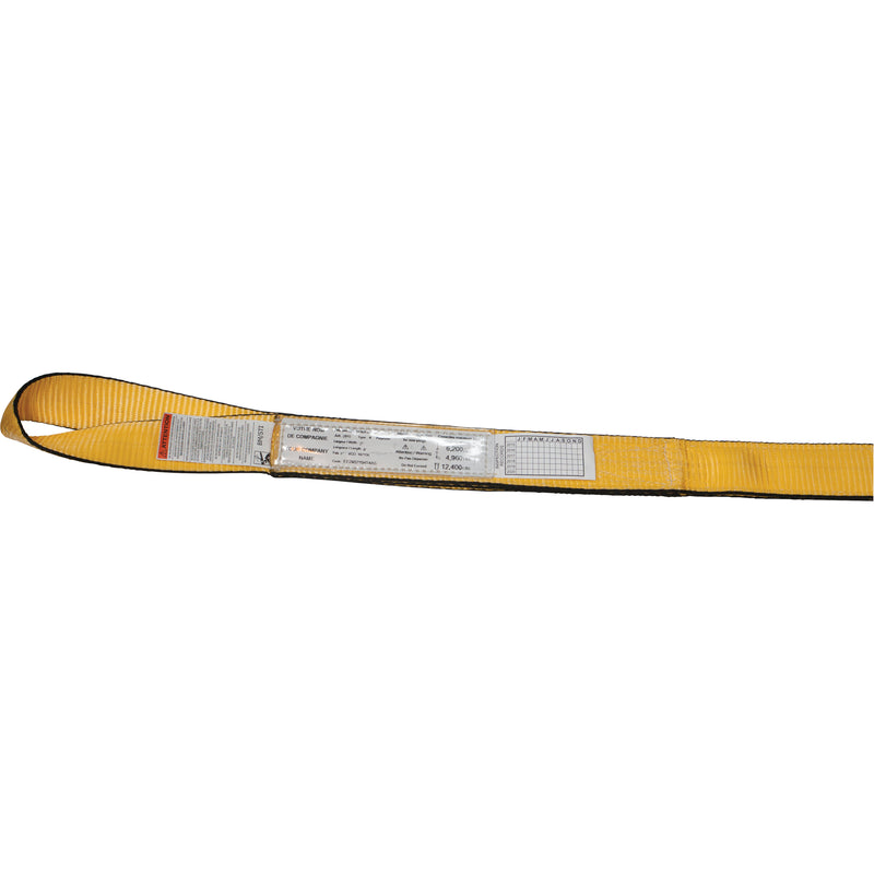 Nylon Slings, Single Ply, Twisted Eye, Type 4, 4" W x 12' L, 6200 lbs. Vertical Load Limit