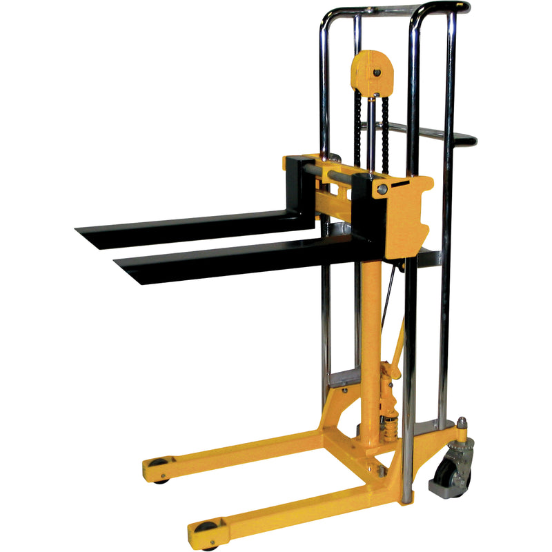 Hydraulic Fork Lift Stacker - VL59, Foot Pump Operated, 880 lbs. Capacity, 59" Max Lift