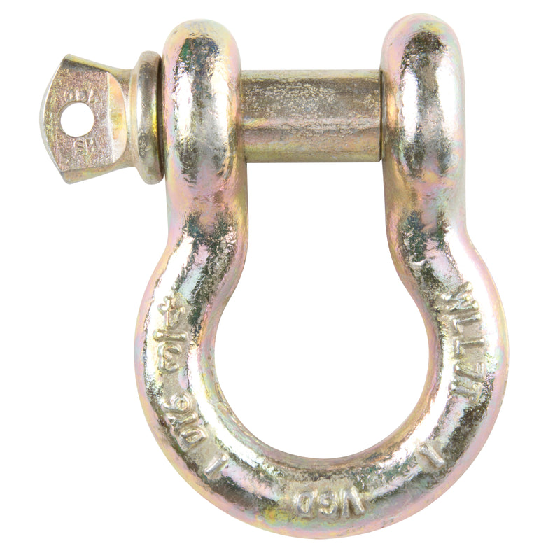Manille d'ancrage à vis, 1-1/2", plaquée chromate jaune