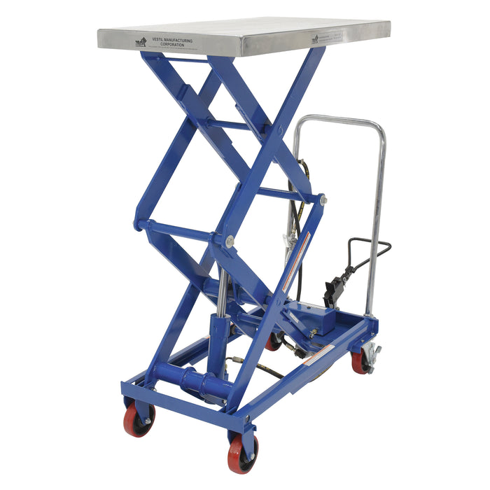 Pneumatic Hydraulic Scissor Lift Table, Steel, 35-1/2" L x 20" W, 800 lbs. Cap.