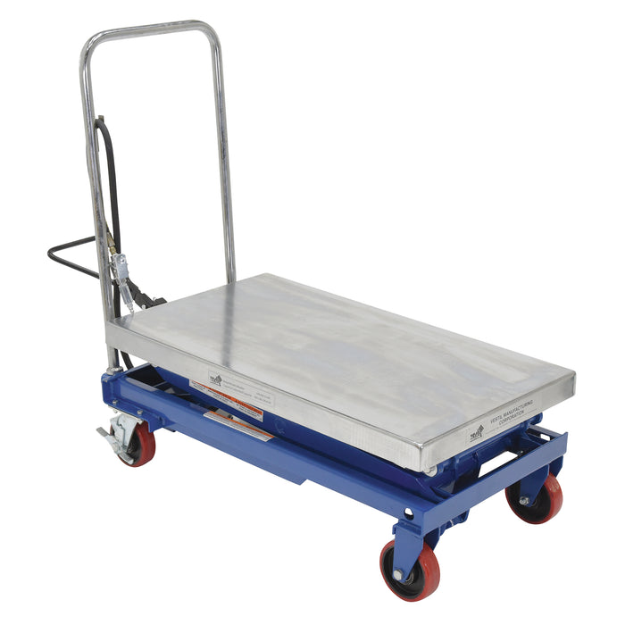 Pneumatic Hydraulic Scissor Lift Table, Steel, 35-1/2" L x 20" W, 800 lbs. Cap.