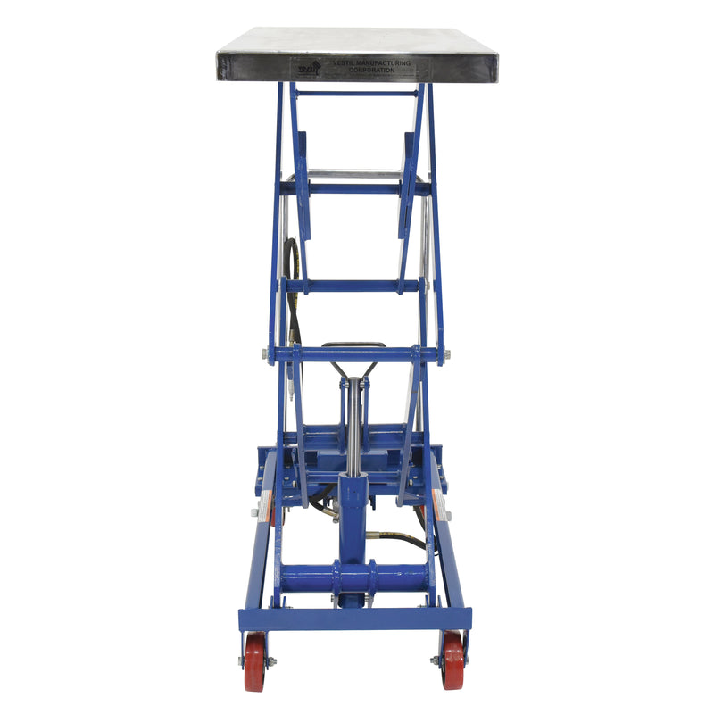 Table élévatrice à ciseaux hydraulique pneumatique, acier, 35-1/2" L x 20" l, capacité de 800 lb.
