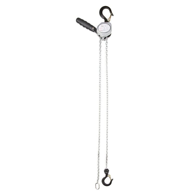 Mini palan à levier, levage de 5 pi, capacité de 1 100 lb (0,55 tonne), chaîne zinguée