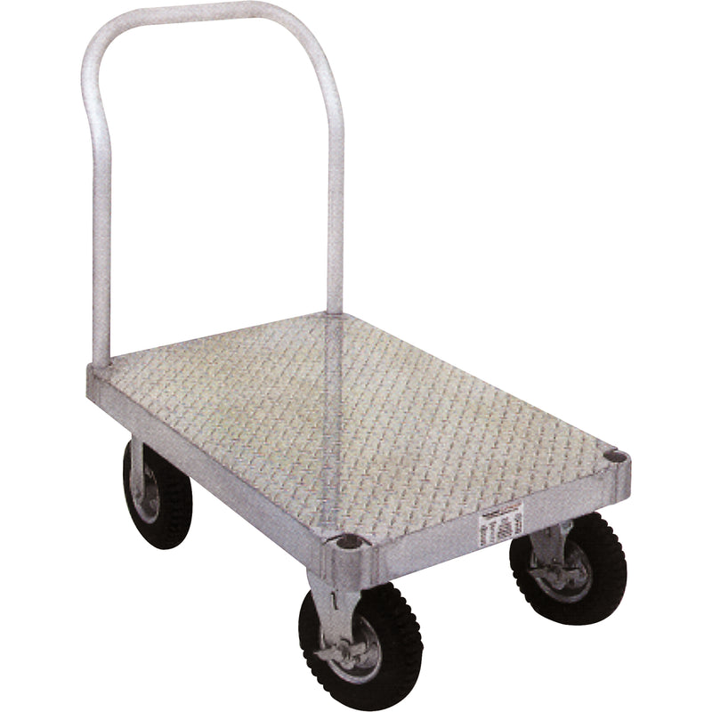 Chariot à plateforme en aluminium, 24 po l x 48 po L, capacité de charge de 2 000 lb, roues en caoutchouc