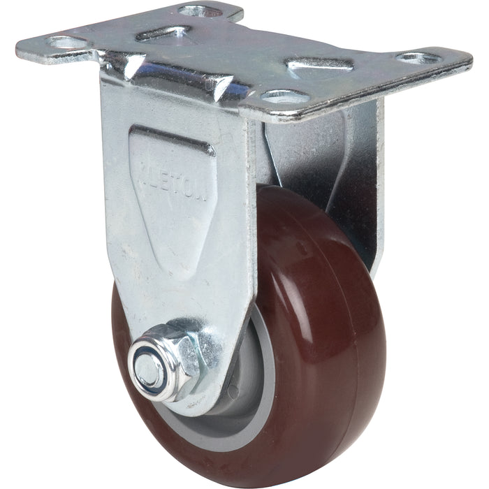 Caster, Rigid, 3" (76 mm), Polyurethane, 230 lbs. (104 kg.)