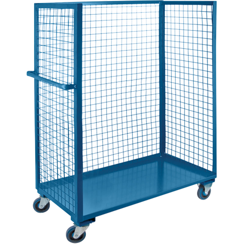Chariot utilitaire grillagé, acier, 76 x 160 x 130 cm, capacité de 544 kg