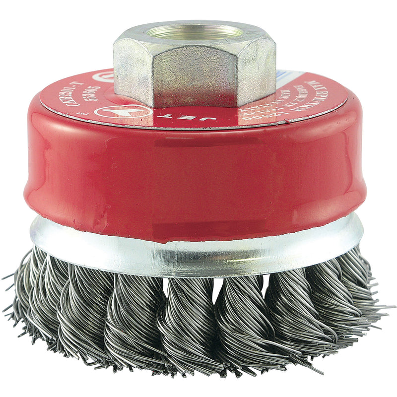 Brosse coupelle nouée, diamètre 2-3/4" x arbre 5/8"-11