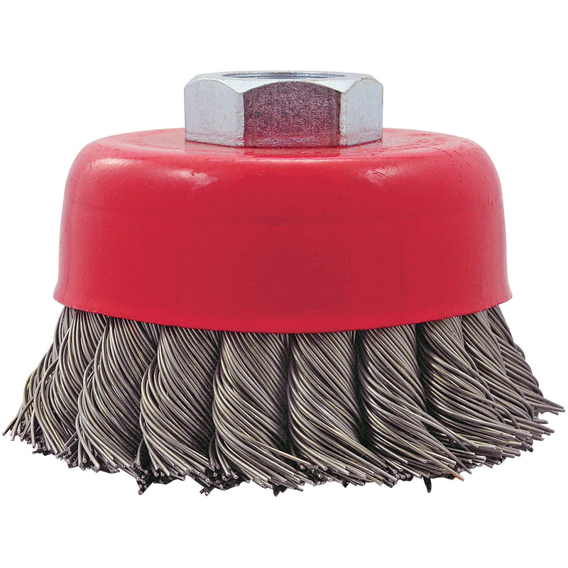 Brosse coupe à fils torsadés noués, diamètre 3 po x arbre 5/8 po-11