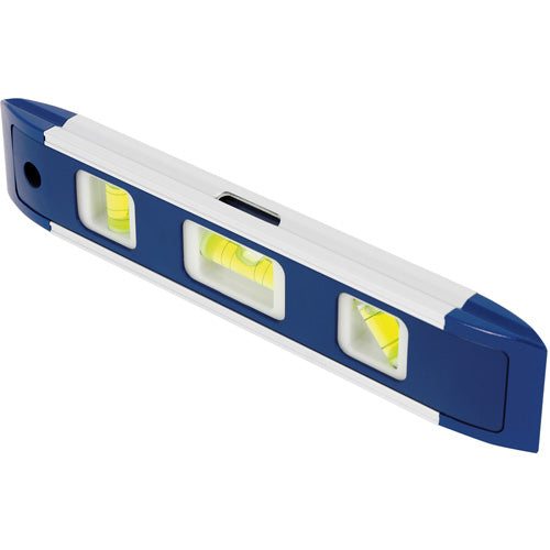Torpedo Level, 9" L, Aluminum, 3 Vials, Magnetic