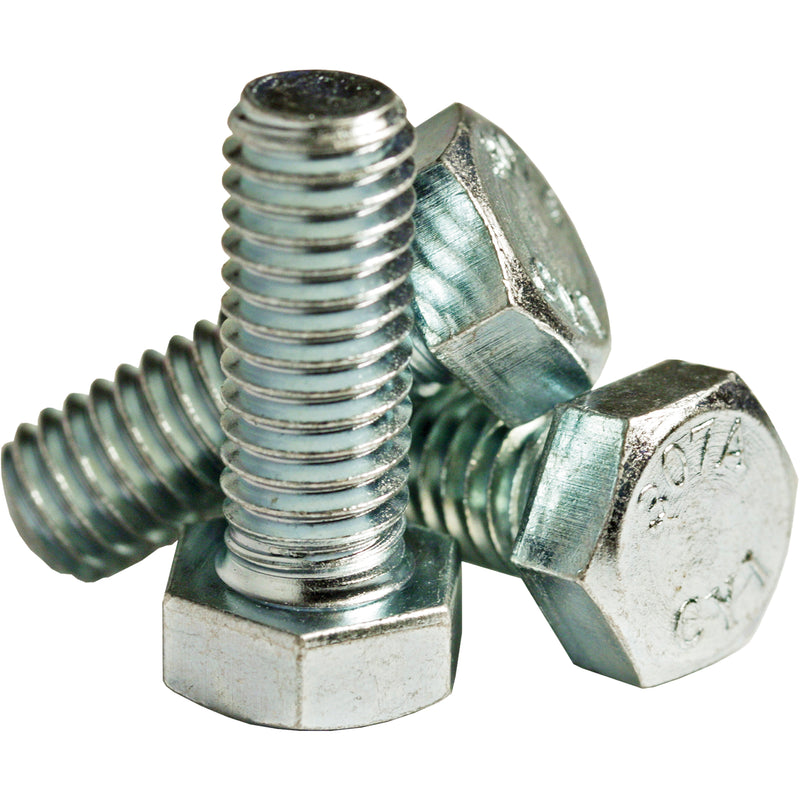 Vis à tête hexagonale, 19 mm de diamètre, 114 mm de longueur, zinc Cr+3, gros grain, qualité A