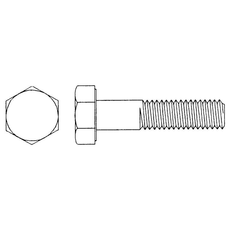 Hex Head Cap Screw, 3/8" Dia., 4-1/2" L, Zinc Plated, Coarse, Grade 5