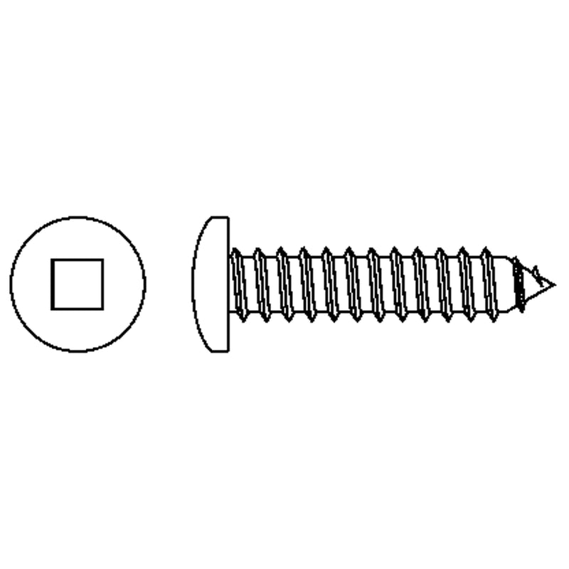 Tapping Pan Head Screws, #10 x 2" L, Zinc Plated