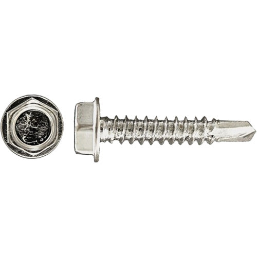 100-Piece Drill-X® Hex HD Tapping Screws, #12 Dia., 1-1/4" L, Zinc Plated