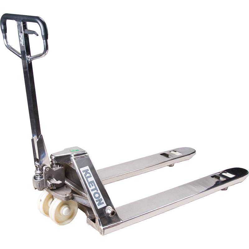Transpalette hydraulique, acier inoxydable, 48 po L x 27 po l, capacité de 5 500 lb