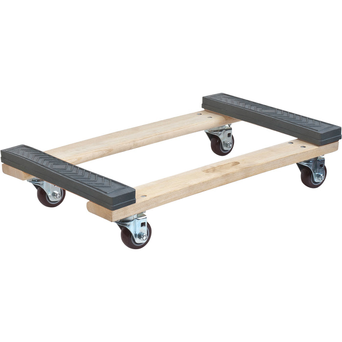 Rubber Ends Hardwood Dolly, Wood Frame, 18" W x 24" D x 7" H, 1000 lbs. Capacity