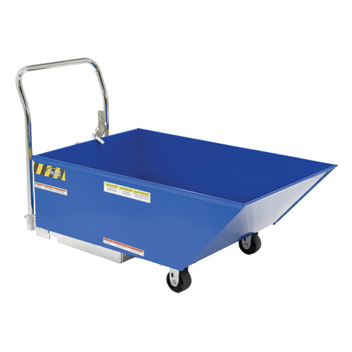 Low Profile Parts Hopper, Steel, 1/2 cu.yd., Blue