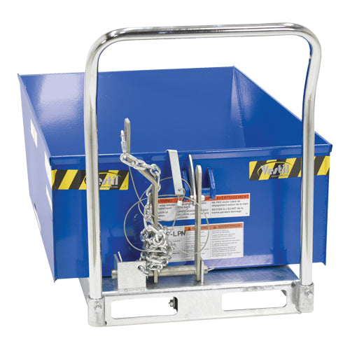 Low Profile Parts Hopper, Steel, 1/2 cu.yd., Blue