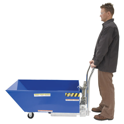 Low Profile Parts Hopper, Steel, 1/2 cu.yd., Blue