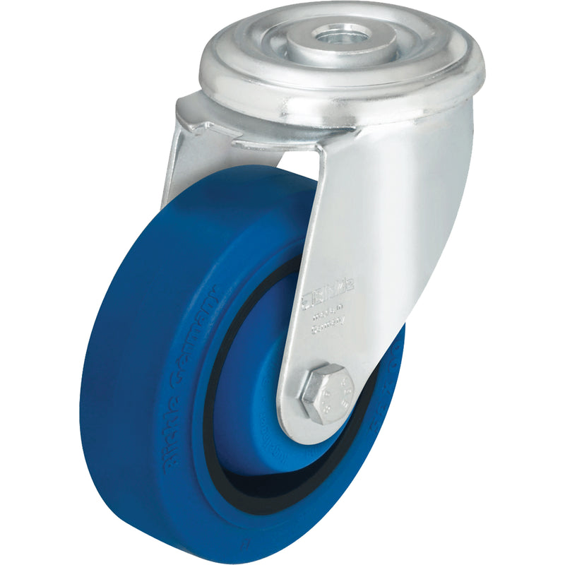 Roulette pivotante en caoutchouc dur, diamètre 4 po, capacité de charge de 330 lb (149,685 kg)