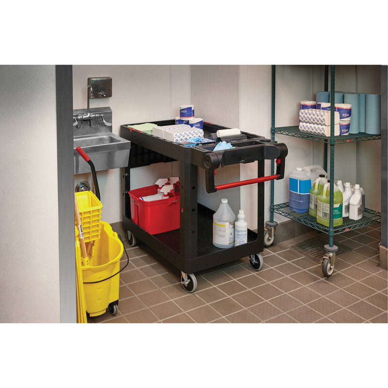 Heavy-Duty Adaptable Utility Cart, 2 Tiers, 17-3/4" x 36" x 46-1/5", 500 lbs. Capacity