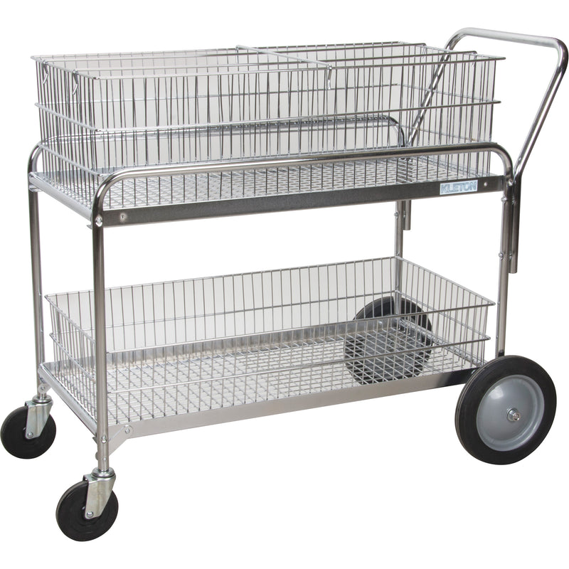 Chariot de bureau en treillis métallique, capacité de 113 kg, chromé, 58,4 cm (P) x 107,7 cm (L) x 96,5 cm (H), chromé