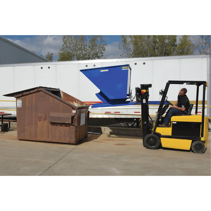 Self-Dumping Hopper, Steel, 1/2 cu.yd., Blue