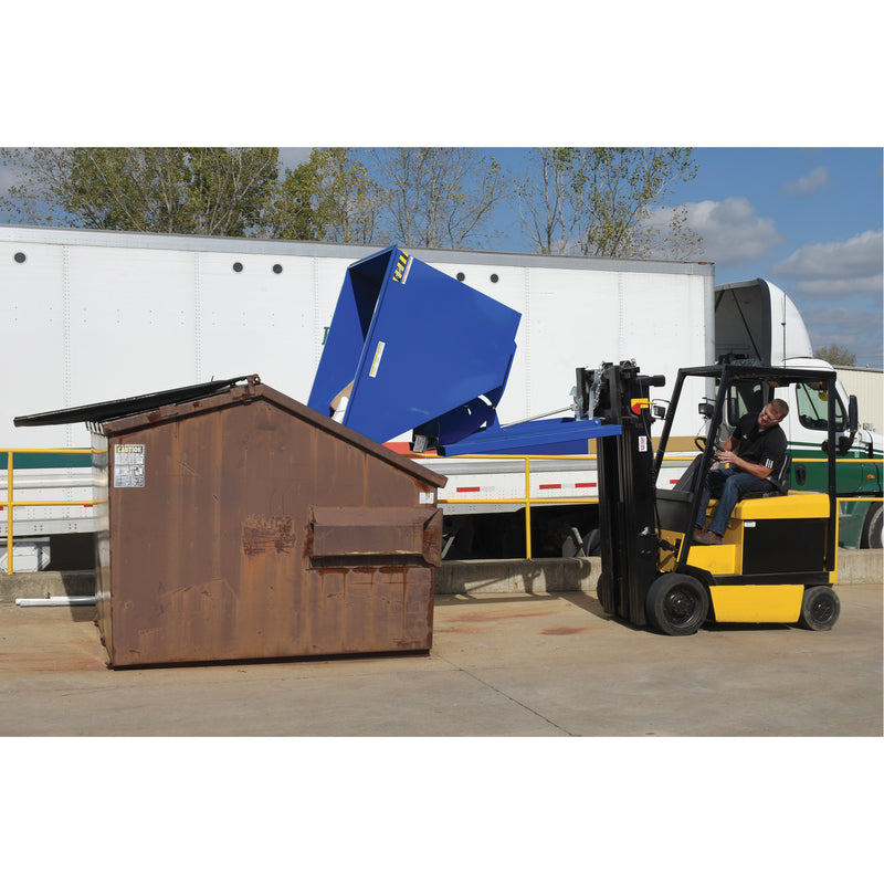 Self-Dumping Hopper, Steel, 1/2 cu.yd., Blue