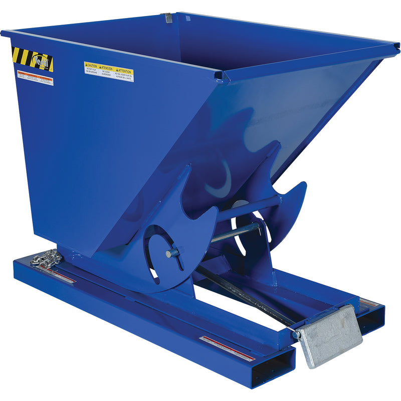 Self-Dumping Hopper, Steel, 1/2 cu.yd., Blue